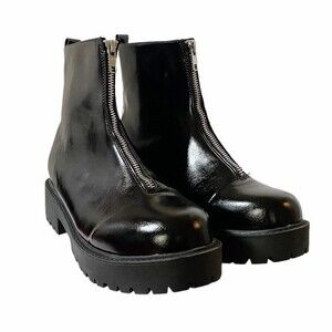 NEW Chase & Chloe Boot Madigan Front Zip Lug Sole Platform Bootie Womens Size 10